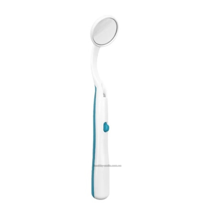 Dental mirror with illumination, turquoise